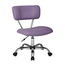 Office Star&trade; Avenue Six; Vista Task Chair, Faux Leather, Purple/Silver