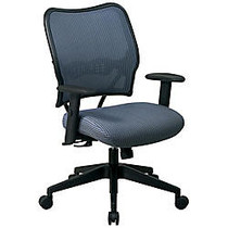 Office Star&trade; Deluxe Task Chair With VeraFlex&trade; Seat And Back, 40 inch;H x 27 inch;W x 26 1/2 inch;D, Black Frame, Blue Mist Fabric