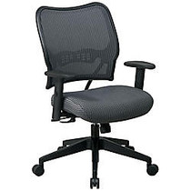 Office Star&trade; Deluxe Task Chair With VeraFlex&trade; Seat And Back, 40 inch;H x 27 inch;W x 26 1/2 inch;D, Black Frame, Charcoal Fabric