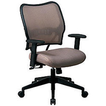 Office Star&trade; Deluxe Task Chair With VeraFlex&trade; Seat And Back, 40 inch;H x 27 inch;W x 26 1/2 inch;D, Black Frame, Latte Fabric