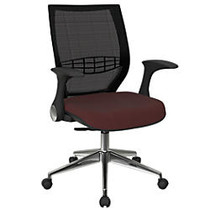 Office Star&trade; Pro-Line II ProGrid Fabric High-Back Chair, Burgundy/Black/Silver