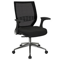 Office Star&trade; Pro-Line II ProGrid Fabric High-Back Chair, Midnight Black/Ebony/Black/Silver