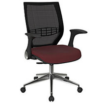 Office Star&trade; Pro-Line II ProGrid Fabric High-Back Chair, Wine/Black/Silver