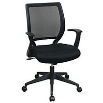 Office Star&trade; Screen-Back Chair With Fixed Arms, 40 1/2 inch;H x 24 1/2 inch;W x 23 inch;D, Black