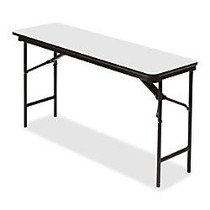 Iceberg Premium Wood Laminate Folding Table, Rectangular, 29 inch;H x 72 inch;W x 18 inch;D, Gray/Charcoal