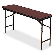 Iceberg Premium Wood Laminate Folding Table, Rectangular, 29 inch;H x 72 inch;W x 18 inch;D, Mahogany/Brown