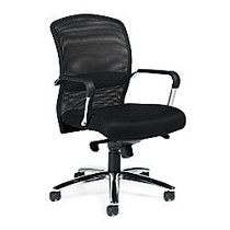 Offices To Go&trade; Mid-Back Chair, Mesh Back, 38 1/2 inch;H x 25 inch;W x 23 inch;D, Black/Silver