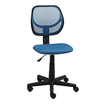 OFM Essentials Armless Mesh/Fabric Low-Back Task Chair, Blue/Black
