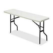 Iceberg Resin Folding Table, 29 inch;H x 72 inch;W x 18 inch;D, Platinum/Black