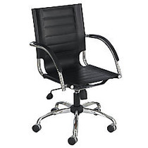 Safco; Flaunt-Series Managerial Task Chair, 37-40 inch;H x 25 inch;W x 25 inch;D, Chrome/Black Leather