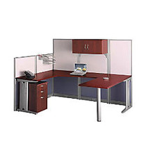 BBF Office-In-An-Hour&trade; Return With Panel, 63 inch;H x 88 inch;W x 64 1/2 inch;D, Hansen Cherry, Standard Delivery Service