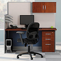 BBF Office-In-An-Hour&trade; Straight-Panel Workstation And Storage Accessory Kit, Hansen Cherry, Standard Delivery Service