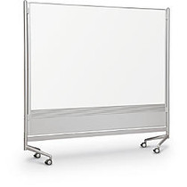 Best-Rite; D.O.C. Porcelain Steel Double-Sided Mobile Partition, 72 inch;H x 72 inch;W x 1 inch;D, White