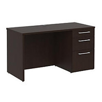 BBF 300 Series 3-Drawer Single-Pedestal Credenza, 29 1/10 inch;H x 47 3/5 inch;W x 21 4/5 inch;D, Mocha Cherry, Standard Delivery Service