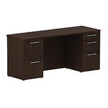 BBF 300 Series 5-Drawer Double-Pedestal Credenza, 29 1/10 inch;H x 65 3/5 inch;W x 21 4/5 inch;D, Mocha Cherry, Premium Installation Service