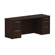 BBF 300 Series 5-Drawer Double-Pedestal Credenza, 29 1/10 inch;H x 71 1/10 inch;W x 21 4/5 inch;D, Mocha Cherry, Premium Installation Service