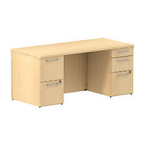 BBF 300 Series Double-Pedestal Desk, 29 1/10 inch;H x 65 3/5 inch;W x 29 3/5 inch;D, Natural Maple, Standard Delivery Service