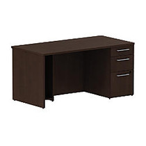 BBF 300 Series Single-Pedestal Desk, 29 1/10 inch;H x 59 3/5 inch;W x 29 3/5 inch;D, Mocha Cherry, Premium Installation Service