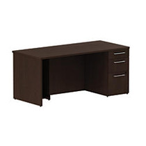 BBF 300 Series Single-Pedestal Desk, 29 1/10 inch;H x 65 3/5 inch;W x 29 3/5 inch;D, Mocha Cherry, Premium Installation Service