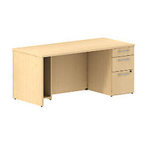 BBF 300 Series Single-Pedestal Desk, 29 1/10 inch;H x 65 3/5 inch;W x 29 3/5 inch;D, Natural Maple, Standard Delivery Service