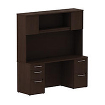 BBF 300 Series Small-Space Desk With Enclosed Storage, 72 3/10 inch;H x 65 3/5 inch;W x 21 4/5 inch;D, Mocha Cherry, Standard Delivery Service