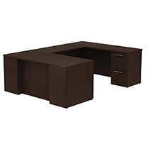 BBF 300 Series U-Shaped Double-Pedestal Desk, 29 1/10 inch;H x 65 3/5 inch;W x 93 inch;D, Mocha Cherry, Premium Installation Service