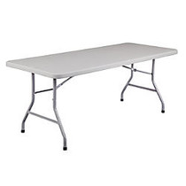 National Public Seating Blow-Molded Folding Table, Rectangular, 29 1/2 inch;H x 72 inch;W x 30 inch;D, Light Gray/Gray
