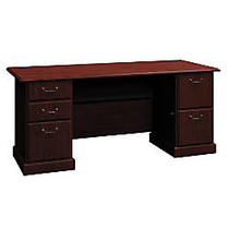 BBF Syndicate 72 inch; Double-Pedestal Desk, 30 3/4 inch;H x 70 1/8 inch;W x 29 inch;D, Harvest Cherry, Standard Delivery Service, Box 1 Of 2