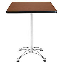 OFM Caf&eacute;-Height Square Table With Chrome Base, 41 1/2 inch;H x 30 inch;W x 30 inch;D, Mahogany