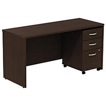 Bush Business Furniture Components Desk/Credenza Shell, 29 13/16 inch;H x 59 7/16 inch;W x 59 7/16 inch;D, Mocha Cherry, Premium Installation Service