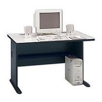 Bush Office Advantage 48 inch; Desk, 29 7/8 inch;H x 47 1/2 inch;W x 26 7/8 inch;D, White Spectrum/Slate, Premium Installation Service