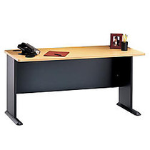 Bush Office Advantage 60 inch; Desk, 29 7/8 inch;H x 59 5/8 inch;W x 26 7/8 inch;D, Beech/Slate, Premium Installation Service