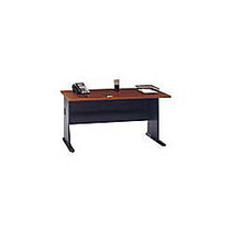 Bush Office Advantage 60 inch; Desk, 29 7/8 inch;H x 59 5/8 inch;W x 26 7/8 inch;D, Hansen Cherry/Galaxy, Premium Installation Service