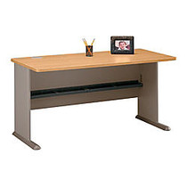 Bush Office Advantage 60 inch; Desk, 29 7/8 inch;H x 59 5/8 inch;W x 26 7/8 inch;D, Light Oak/Sage, Premium Installation Service