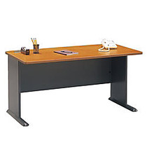 Bush Office Advantage 60 inch; Desk, 29 7/8 inch;H x 59 5/8 inch;W x 26 7/8 inch;D, Natural Cherry/Slate, Standard Delivery Service