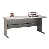 Bush Office Advantage 72 inch; Desk, 29 7/8 inch;H x 71 5/8 inch;W 26 7/8 inch;D, Spectrum/Pewter, Premium Installation Service