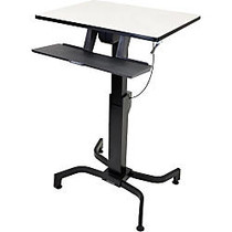 Ergotron WorkFit-PD Sit-Stand Table Desk, 51 1/2 inch;H x 31 1/2&rdquo;W x 23 1/2&rdquo;D, Birch/ Black