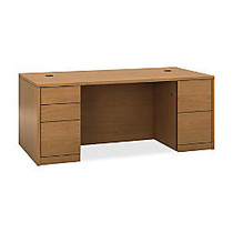 HON 10500 H105890 Pedestal Desk - 72 inch; x 36 inch; x 29.5 inch; - 5 - Double Pedestal - Material: Wood - Finish: Harvest, Laminate