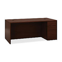HON 10500 H105895R Pedestal Desk - 72 inch; x 36 inch; x 29.5 inch; - 3 - Single Pedestal on Right Side - Material: Wood - Finish: Laminate, Mahogany
