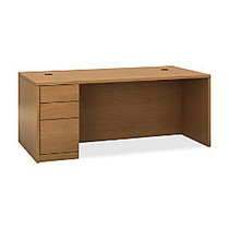 HON 10500 H105896L Pedestal Desk - 72 inch; x 36 inch; x 29.5 inch; - 3 - Single Pedestal on Left Side - Material: Wood - Finish: Harvest, Laminate