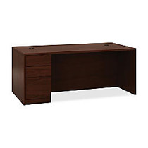 HON 10500 H105896L Pedestal Desk - 72 inch; x 36 inch; x 29.5 inch; - 3 - Single Pedestal on Left Side - Material: Wood - Finish: Laminate, Mahogany