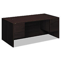 HON; 10500 Series&trade; Double-Pedestal Desk, Rectangular Top, 29 1/2 inch;H x 72 inch;W x 36 inch;D, Mahogany
