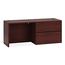 HON; 10700 Series&trade; Laminate Right-Pedestal Credenza With 36 inch; Lateral File, 29 1/2 inch;H x 72 inch;W x 24 inch;D, Mahogany