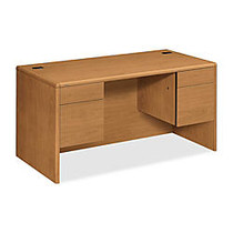 HON; 10700 Series&trade; Prestigious Laminate Double-Pedestal Desk, 29 1/2 inch;H x 60 inch;W x 30 inch;D, Harvest Cherry