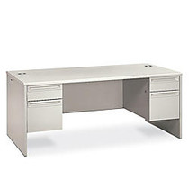 HON; 38000-Series Double-Pedestal Desk, 72 inch; x 36 inch;, Light Gray/Light Gray