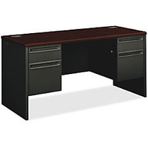 HON; 38000-Series Kneespace Credenza, 60 inch; x 24 inch;, Mahogany/Charcoal