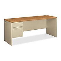 HON; 38000-Series Left-Pedestal Credenza With Lock, 29 1/2 inch;H x 72 inch;W x 24 inch;D, Harvest/Putty