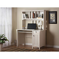 Bush Furniture Salinas Collection Engineered Wood Desk With Hutch, 63 inch;H x 47 inch;W x 23 inch;D, Antique White, Standard Delivery