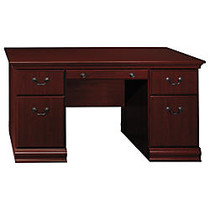 Bush; Birmingham Executive Collection Traditional Laminate Executive Desk, 30 inch;H x 59 inch;W x 29 inch;D, Hansen Cherry, Standard Delivery