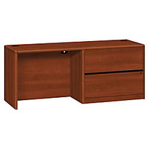 HON; 10700 Series Laminate Right Pedestal Credenza With Lateral File, 29 1/2 inch;H x 72 inch;W x 24 inch;D, Cognac